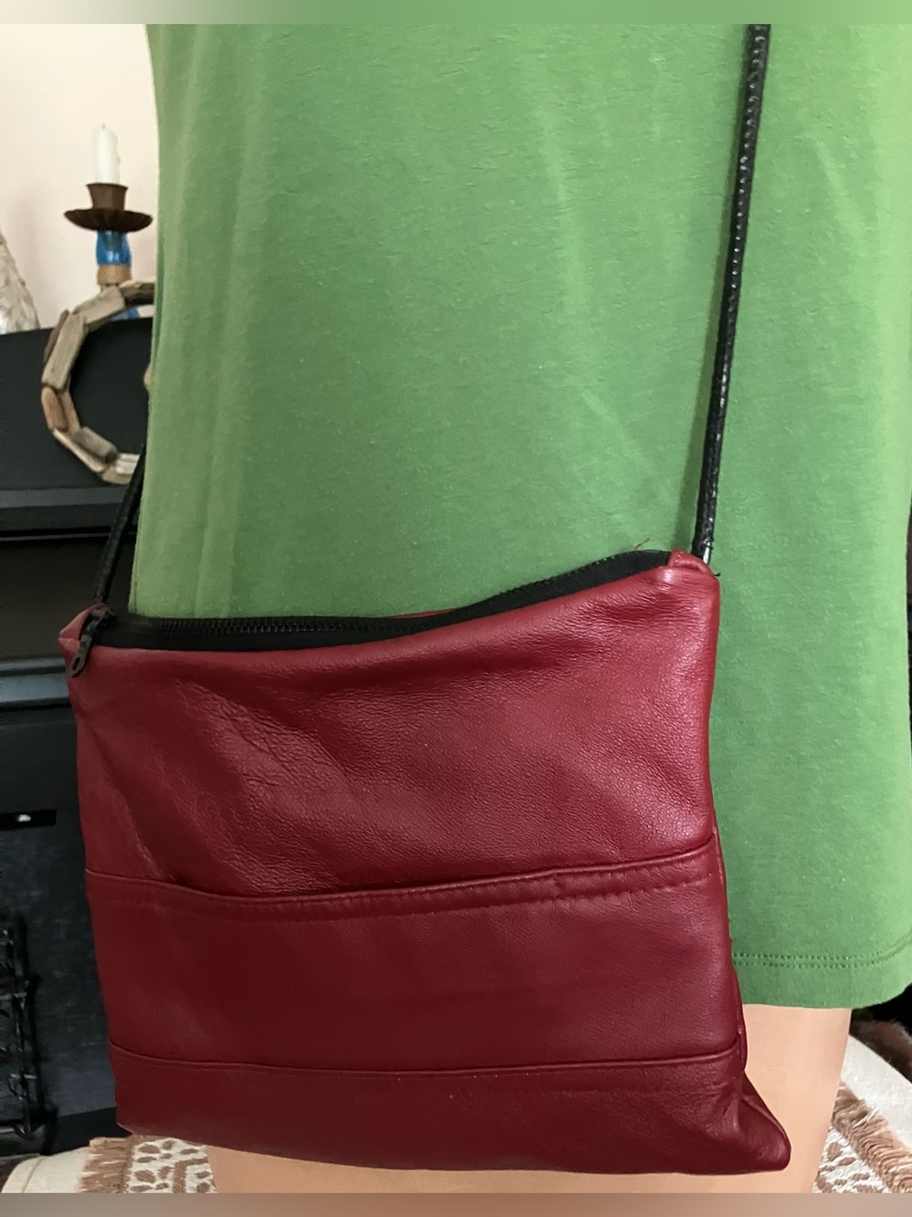 Red Leather Crossbody Bag